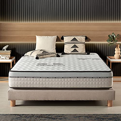 Naturalex - Matratze 160x190 cm - Visco-Carbone - Fest - Blue Latex Matratze mit Aktivkohle - HR-Schaum - Anti-Stress - 7 Zonen Matratze - Höhe 30 cm - Öko-Tex Zertifiziert