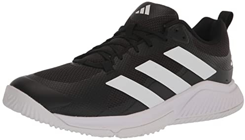adidas Men's Court Team Bounce 2.0 Indoor Shoe, Black/White/Black, 12.5