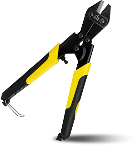 DOWELL Cortador de pernos de 8 pulgadas, pequeño cortador de pernos para alambre con agarre de goma suave, hoja de acero cromado molibdeno (8 pulgadas)