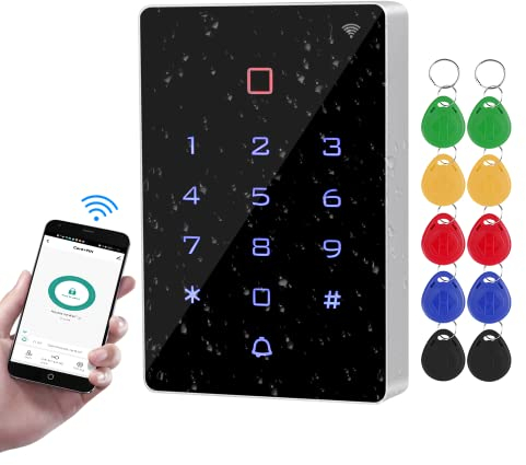 FusyTuly WiFi Tuya RFID Zugangskontrolle Tastatur IP68 wasserdichte Access Controller Tastatur WG26/34 Telefon APP Passwort Entsperren System + 10pcs Keyfobs