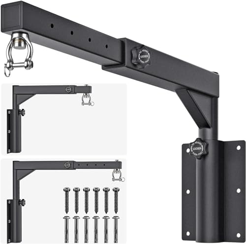 BeneLabel Heavy Duty Wall Mount Punching Bag Hanger with Adjustable Length and Height - Ideal for Home Gym Boxing MMA Training - Up to 800 LB Capacity