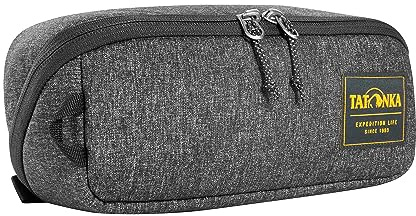 Tatonka Kulturbeutel Square Zip Pouch M (2L) - Aufklappbare Waschtasche mit 2 Reißverschluss-Netztaschen PFC/PFAS-frei - 10 x 25 x 9 cm (Black)