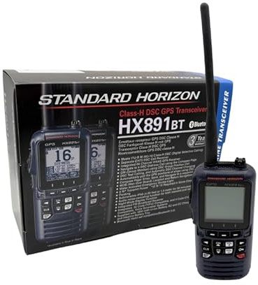 Standard Horizon HX891BT/E - Radio VHF galleggiante, 6 W, navigazione GPS, impermeabile IPX8, Bluetooth (blu navy)