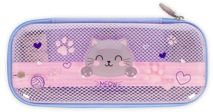 Legami - Wonderwow Federmäppchen, Kitty Motiv,2 Fächer und Stifthalter innen, Innenfach mit Netzstoff, Reißverschluss, 23 x 11 x 5 cm