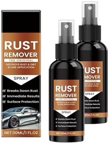 Mciluyaiio Nexa Rust Remover Spray, Rust Remover for Metal, Car Scratch Remover, Iron Stain Cleaner for Multiple Surfaces,for Heavy Duty Rust Dissolver for Metal, Tools, Cars, Chains (2)
