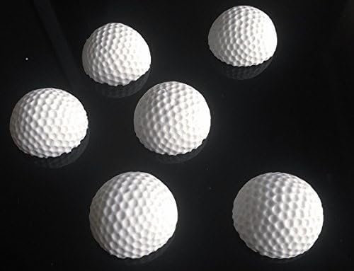 6 Edible Sugar Fondant Sports Balls; Rugby, Soccer Footballs, Basketballs, Tennisballs, golfballs, Baseballs; Select balls; 2.8cm Each. Handmade Cake/Cupcake Toppers/Decoration (x6 Golf Balls)