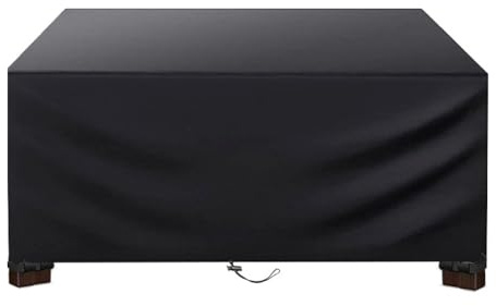 AOFOAE Funda Muebles Exterior Impermeable 80x40x75cm/Largo X Ancho X Alto Tela Oxford 420d, Anti Viento, Anti UV Funda Protectora Mesa Exterior Negro Funda Protectora Muebles Jardin
