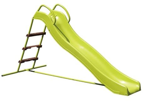 Scivolo per bambini da esterno, SCIVOLO da Giardino in Plastica per Bambini con Solida Struttura in Metallo 3 Gradini. Dimensioni 95x185x105 cm.
