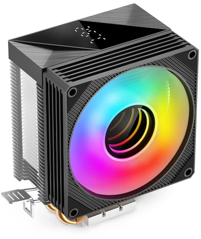 TZMRIT KF200 Lot de 2 ventilateurs de processeur à LED multicolores Noir 3 broches 2200 tr/min 34 CFM 9 cm Pour LGA115X/1200/17XX/1366, pour FM1/FM2/AM2/AM3/AM4/AM5