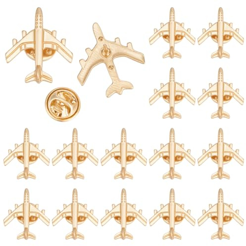 PH PandaHall 16 pines de solapa de avión, broches de avión, broches de avión, insignia de cuello de vuelo, pin de avión para mochila, bolsa, traje, disfraces, regalos de fiesta de aviación, 25 x 22 mm