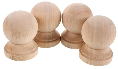TOPPERFUN Balaustres de Madera Europeos 4 Piezas, Remates Decorativos