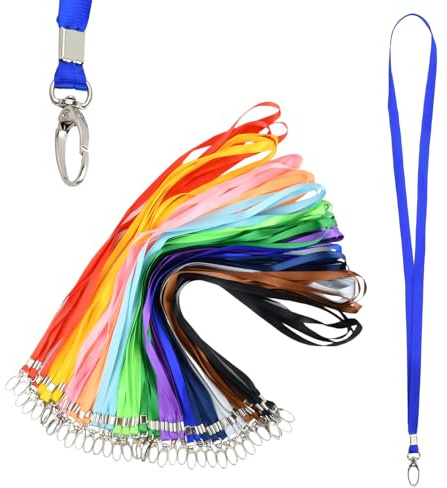 Culinavog 39 Stück Schlüsselbänder, 13 Farben Bunte Umhängebänder, 45 CM Lanyard mit Karabinerhaken, Tragbarer Nackenriemen, Halsband für Ausweise, Abzeichenhüllen, Schlüssel, Pfeifen