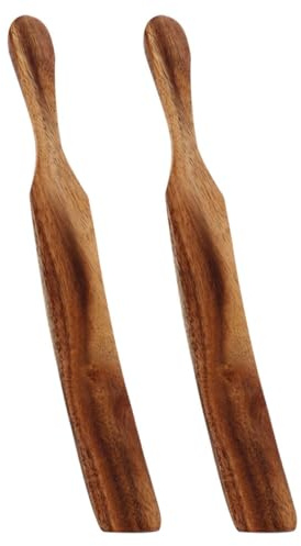 POPETPOP Spatules à Beurre et Fromage en Bois 2 Pièces Manches Ergonomiques Racloirs Compacts pour Pâtisserie et Préparation Cuisine Accessoires Pratiques pour Usage Domestique et