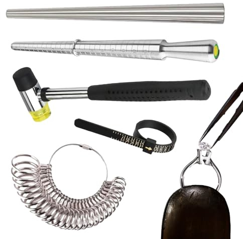 Ringstorleksverktyg, smyckesmätare | Ringstorleksmätningsverktyg - professionell gummiklubba fingermåttband kvinnor, män, smyckestillverkning, hemmätning, reparation, shopping, butik