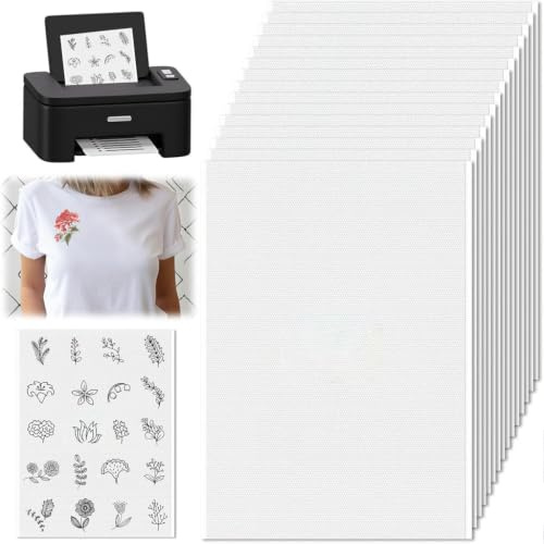 14 unidades A4 de fieltro bordado, soluble en agua, autoadhesivo, papel de bordado soluble en agua para impresión, lámina de bordado para bordado a mano y bordado a máquina, juego de estabilizador