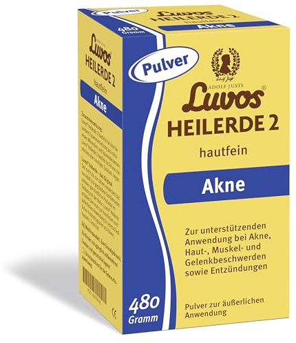 Luvos Heilerde 2 hautfein Pulver - Naturheilmittel bei Akne - Vielseitig äußerlich anwendbar bei Hautproblemen, Entzündungen, Muskel- und Gelenkbeschwerden, sowie zur Haut- und Haarpflege - 480 Gramm