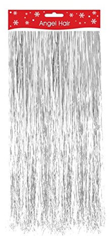 The Home Fusion Company Christmas Xmas Decoration Angel Hair Tinsel Lametta White Red Silver Gold