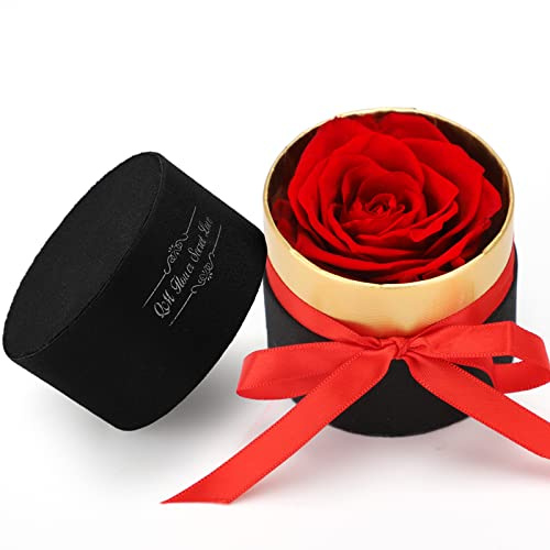 KIPIDA Rosa Eterna, Rose stabilizzate Fatte a Mano,Mini Scatola Regalo Rosa eterna, Fiore Mai Appassito,Rosa Rossa Ragazze Regali di nozze, Anniversario, Regali romantici, Festa della Mamma