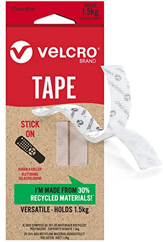 VELCRO VEL-30192-WEU Cinta, Blanca, 22mm x 90mm