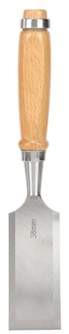 Ciseau à manche en bois, opération facile, burin plat durable à haute dureté multifonctionnel pour les projets de menuiserie
