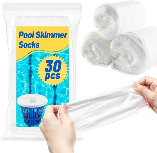 Sukh Pool Skimmer Socks Filter - 30PCS Pool Socks Skimmer Cleaning Filter Cleans Debris,Leaves for In-Ground,Above Ground Pools