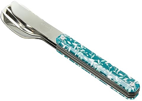 Akinod Gourmet-elegant rakt bestick med magnetisk insats (kniv, gaffel och sked) - magnetiskt rakt bestick 12H34 mod. MIRROR Eclat de Printemps