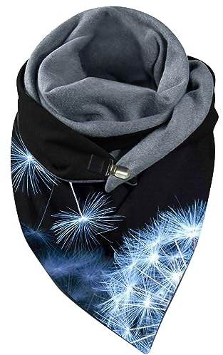 rtdgcv Universel Automne Hiver Chaud Écharpe Imprimé Élégant Double Couche Boucle Doux Confortable Écharpe Noire Homme Triangle Écharpe Femme Hiver Chaud Écharpe à enfiler, f, taille unique