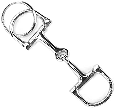 Acouto D-förmiger Trensen-Schlüsselanhänger, Langlebiger Silberner DRing-Schlüsselanhänger aus ZineAlloy-Trensengebissen für Pferde. Unser Schlüsselanhänger Ist aus Feinem