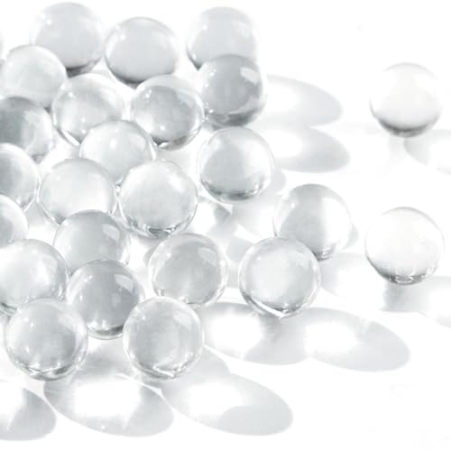 DomeStar 1LB Glass Marbles, Round 0.63 Inch Clear Glass Beads for Vase Fillers, Home Decor