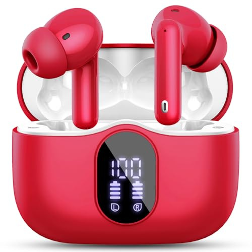 Btootos Auriculares Inalámbricos, Bluetooth 5.3 con HD Micrófono HiFi Estéreo Pantalla LED, Reducción de Ruido, 13 mm Controlador dinámico, IP7 Impermeable 36H Cascos Inalambricos