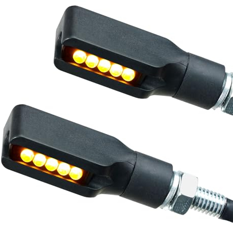 Germany Motorsports LED Miniblinker Motorrad Blinker Corner E geprüft E Mark universal für Moped Roller Custom mit 12V (1 Paar)
