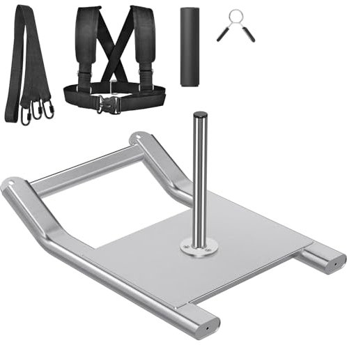 Kipika Gewichtsschlitten aus Edelstahl, verdickter Workoutschlitten für Fußballausrüstung, Geschwindigkeitsverbesserung, Ziehen von Sprintgewichten, kompatibel mit 2,5 cm & 5,1 cm Hantelscheiben