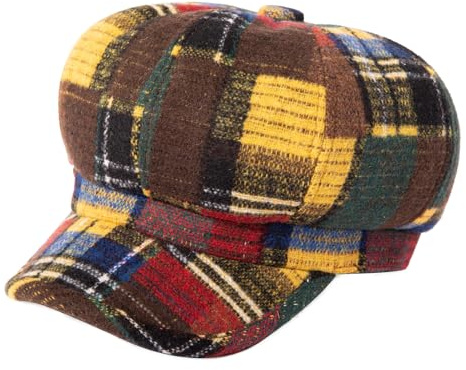 Comhats Bonnet ballon en laine pour femme - Casquette à visière chaude - Bonnet d'hiver - Béret - Casquette de peintre avec visière, M