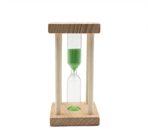 Amosfun Sanduhr 1 Minute Aus Holz Und Glas Mit GrüNem Sand Quadratische Mini Timer FüR Kochen Zeitmessung Und Moderne Tischdekoration