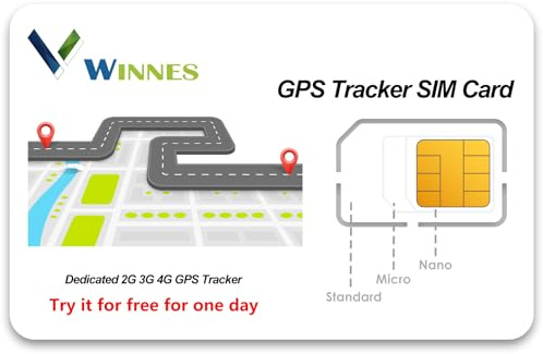 Scheda SIM compatibile con 2G e 4G per il tracker GPS Winnes Tkmars Scheda SIM 4G Solo dati, nessuna voce, nessun SMS, app Android iOS Plug and Play (Prova di un giorno)