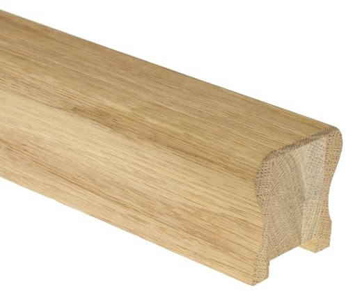 HR Handrail with 32mm Groove and Infill – Unfinished Engineered Stair Handrail – 1800mm, 2400mm, 3600mm, 4200mm (Oak, 1800mm Length)