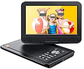 BGAZA Actualización de 12.5 portátil DVD Jugador con 10.5 HD Pantalla giratoria, batería Recargable de 6 Horas for automóvil/niños, cabecera de automóvil