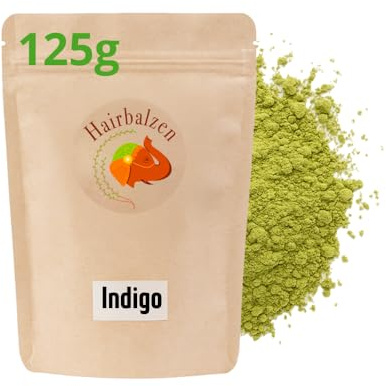 Indigo polvo puro 125g (indigofera tinctoria) para tinción vegetal, tinte natural, cabello oscuro