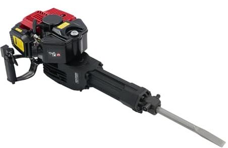 52cc rivningshammare med 1 900 W, 6 500 RPM och 1 500 gånger/min, 20–55 J slaghammare med 2 utbytbara mejslar och varvtalsreglering, betongbrytare, hålborr med 1,3 l tank för betongbrott och