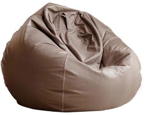 QWWQYDY Stolsöverdrag för sittsäck, stort överdrag av puffsäck, utan stoppning för utomhusbruk, liggstol, vardagsrum, spel, filmer etc. (khaki, D2,3 fot-överdrag-barn)