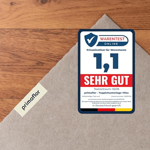 Primaflor Teppichunterlage Vlies-Stop Plus | 160 x 230 cm | 2,5 mm | Anti-Rutsch-Unterlage für Teppich | Teppichunterleger aus Vlies | zuschneidbar und fußbodenheizungsgeeignet