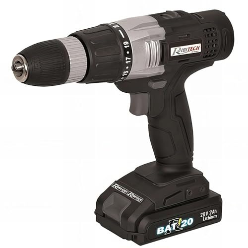 Ribitech - Schlagbohrschrauber R-BAT20 2 Li-Ion 20 V, 2 Ah + Zubehör – PRBAT20/P Ribitech