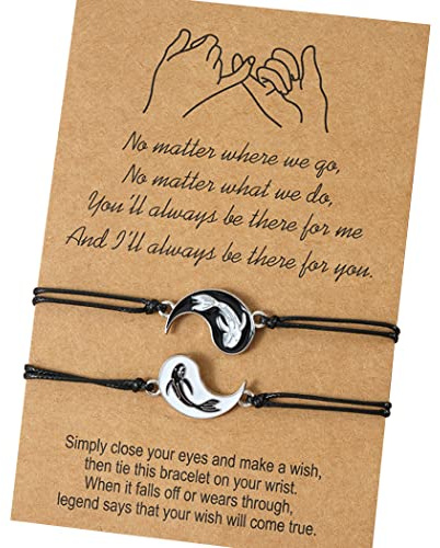 chengxun Yin och Yang justerbart armband etnisk droppande olja Tai Chi Bagua fisk vänskap par armband handvävda smycken för pojkvän och flickvän