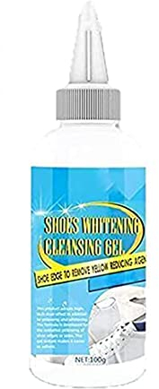 Qklovni Shoe Cleaner Kit - Shoes Whitening Cleansing Gel, Clean Shoes Stain Whitening Cleansing Polish Foam Deoxidizer Gel for Sneaker Remove Yellow Edge, 30ML/100ML (1Pcs, 100ml)