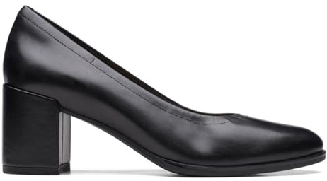 Clarks Freva55 Court Womens Black Leather, 4.5