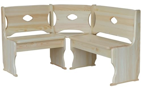 Banco de esquina de madera maciza de pino (100 x 140)