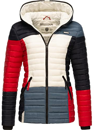 Navahoo Giacca di Transizione da Donna Color Block Giacca Trapuntata con Cappuccio Multiculti XS - XXL, S