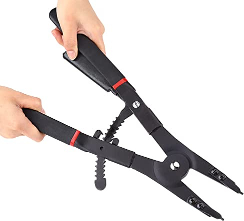 Watris Veiyi 2PCS Heavy Duty Circlip Pliers, 16 Snap Ring Pliers Set, Internal External Snap Ring Pliers, with 0°15°45°90°tips, to install and uninstall the snap rings