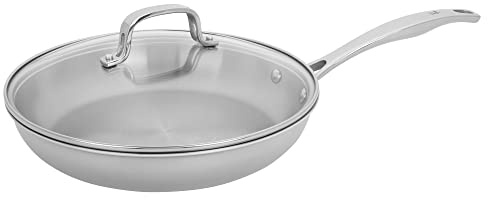HENCKELS Clad H3 10-inch Induction Frying Pan with Lid, Stainless Steel, Durable and Easy to clean