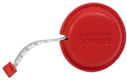 OONIQUE Maßband – Einziehbares Schneidermaßband, Maßband cm und inch (150 cm/60 in), veganes Lederimitat (PU-Leder)